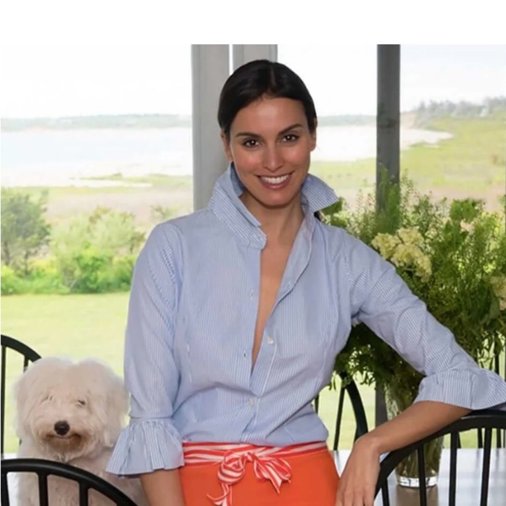 Gretchen Scott Pride Ruffle Sleeve shirt - L Great Condition